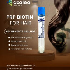 single use PRP biotin tube for hair growth treatment used in PRP hair therapy to reduce hair loss and strengthen follicles