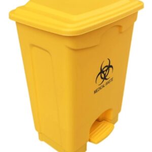 20L color-coded medical waste bin with secure lid for clinical waste disposal